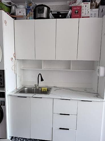 кухонные стенка: Кухонный гарнитур, Б/у, цвет - Белый, Самовывоз — 2