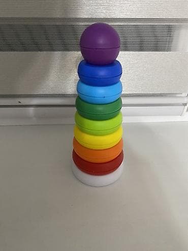 magic five: Пирамидка для малышей с яркими кольцами очень качественная - — 3