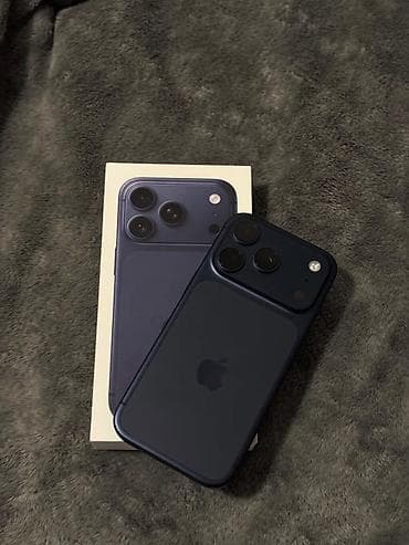 кир жуучу машиналар бу: IPhone 17 Pro, Колдонулган, 256 ГБ, Көк, Куту, 100 % — 2