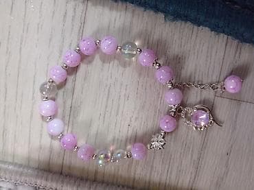 dr martens: Браслет из бусин «Лиловый шарм» - Основа: эластичная нить. - Бусины — 2