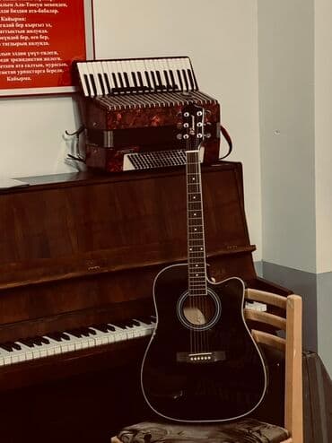 гитара бишкек купить: Акустическая гитара с вырезом (cutaway), цвет — черный глянец — 1