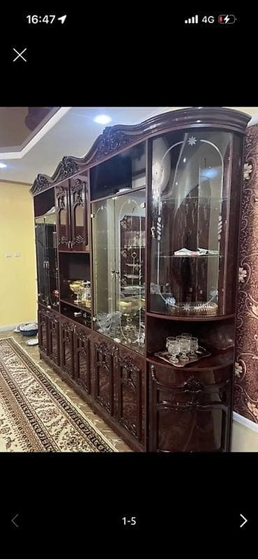 тв мебель: Классический стенд/горка для гостиной из темного древесного оттенка — 3
