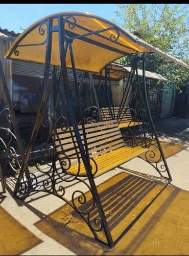 бу качели садовые: Бакча селкинчеги Металл, Жөлөнгүчү менен, Чатыры менен — 14