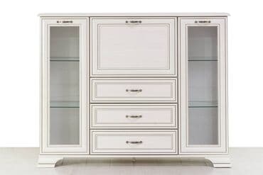 стеклянный шкаф для посуды: Тиффани Комод 2V1D3S, вудлайн кремовый, Анрэкс Элегантная и — 1