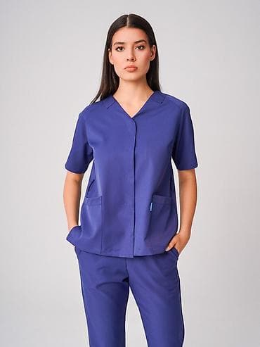 мусульманские вещи: Медицинский костюм женский, цвет индиго/синий. - Комплект: куртка с — 5