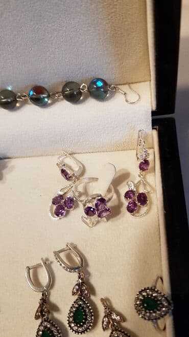 свадебные наборы ручной: Серебро!!! Комплекты серьги + кольца. Отдельно кольца и кулон — 8