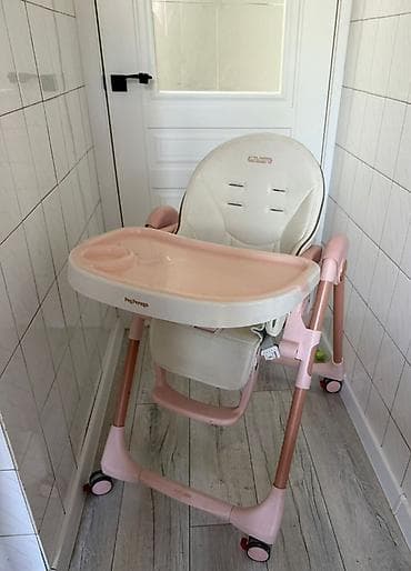 pap: Стульчик для кормления, Б/у, Peg perego, Пластик, Трансформер, цвет - Розовый, Самовывоз, Платная доставка — 1