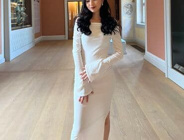 спортивный вещи: Повседневное платье, Осень-весна, Длинная модель, Прямое, M — 2