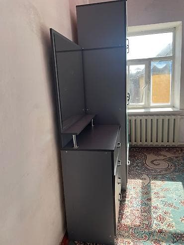 Декор жана интерьер: Уктоочу бөлмө гарнитуру, Шкаф, ДСП, түсү - Боз — 3