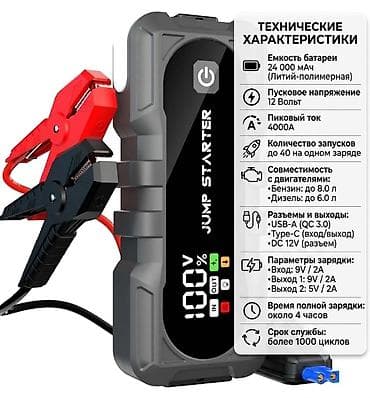Транспорт: Пусковое устройство (Быстрый старт / Jump Starter) для запуска авто с — 4