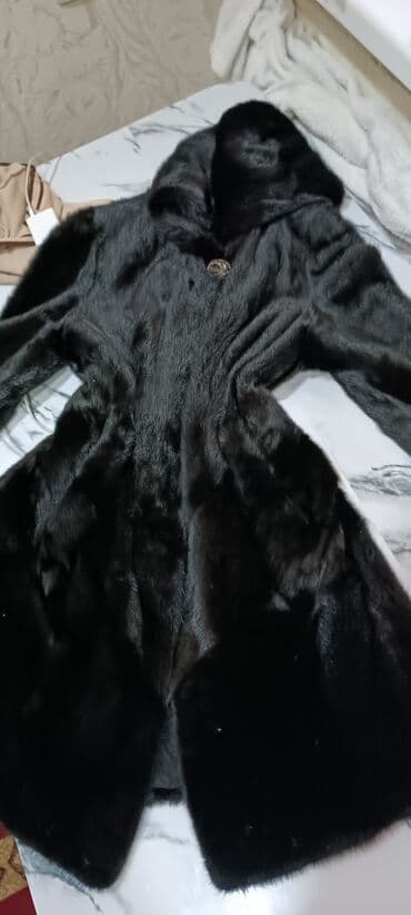 Спецодежда: Шуба, Норка, По колено, С капюшоном, L — 1