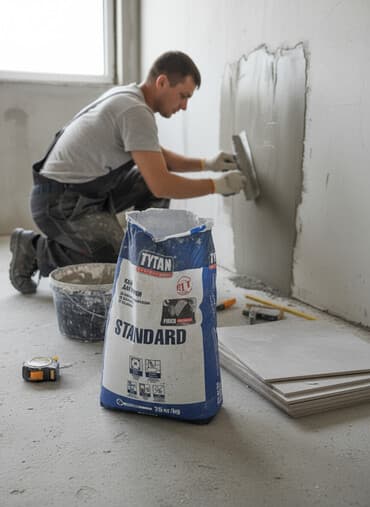 ибоксидная смола: Клей для плитки Tytan Professional Standard в мешке 25 кг. Подходит — 1