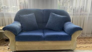 кресло диван икеа: Зал үчүн гарнитур, Колдонулган, Диван, Кресло, Кездеме, Өзү алып кетүү, түсү - Көк — 3