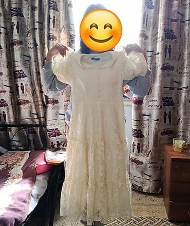 көйнөк: Платье женское, кремового оттенка, длина миди. - Материал — 2