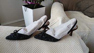 Өтүктөр: Туфли женские, вечерние. - Цвет: черный с блестящим декором — 1