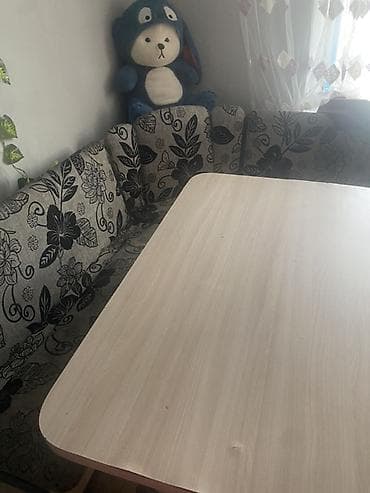 Кухонный мягкий уголок, Б/у, Дерево, цвет - Серый