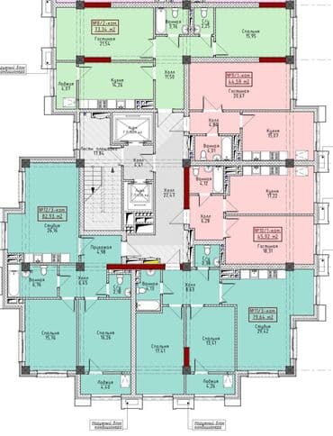 ниже рыночных: 1 комната, 46 м², Элитка, 13 этаж, ПСО (под самоотделку) — 2