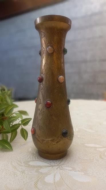 сумка большая: Ваза винтаж бронзовая с натуральными полудрагоценными камнями в — 2