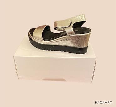 шлепки 36: Мужские сандалии, 37, Б/у, цвет - Серебристый — 2