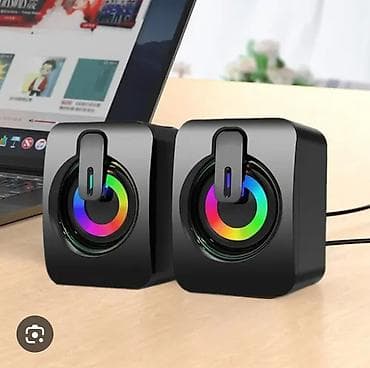 🎶Компьютерные колонки с подсветкой RGB Компактные, не занимают много