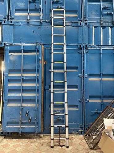 Готовые перила: Телескопическая стремянка, Высота: До 2 м, Новый, Материал: Алюминий — 9