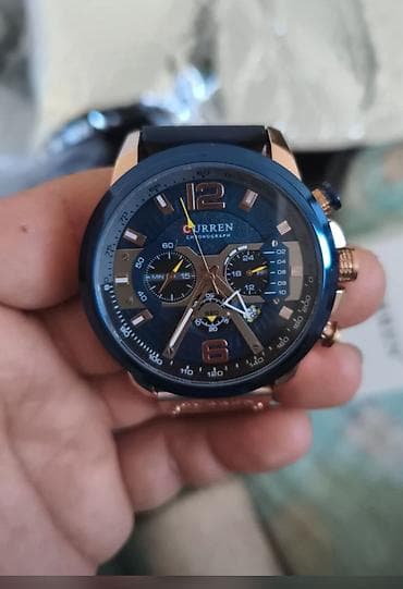 стильные мужские футболки: Классические часы часы, Curren, Аллой, Китай, Мужские, Б/у — 2