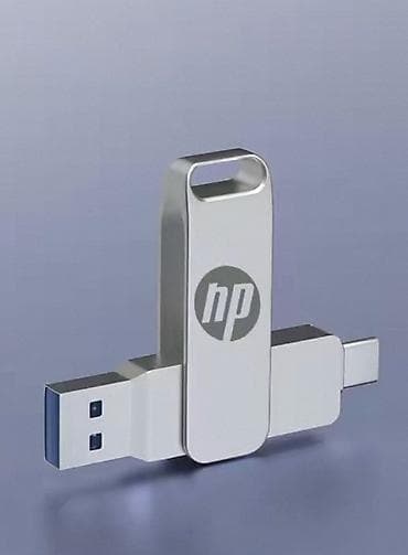 Настольные ПК и комплектующие: Флеш-накопитель HP с двойным интерфейсом 64 GB - Коннекторы: USB‑A и — 1