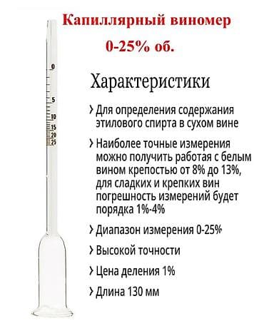 Идиш-аяк: Винометр капиллярный для измерения содержания Алкоголя в Вине — 2
