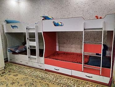 Детский мир: Двухъярусная детская кровать, ЛДСП, цвет - Белый — 1