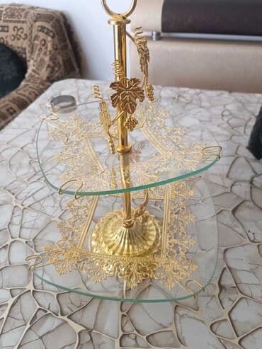 декоративная посуда: Декоративная этажерка для фрук тотов и десертов. Металлическая — 3