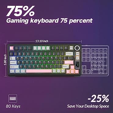 монитор тесла: Клавиатура, Aula, Механическая, Bluetooth, Проводное подключение, Размер: 75% — 8