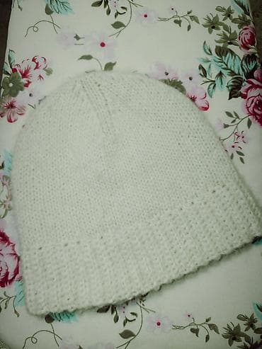 Шапка, Бини, Шерсть, Осень-весна, Вязаная модель