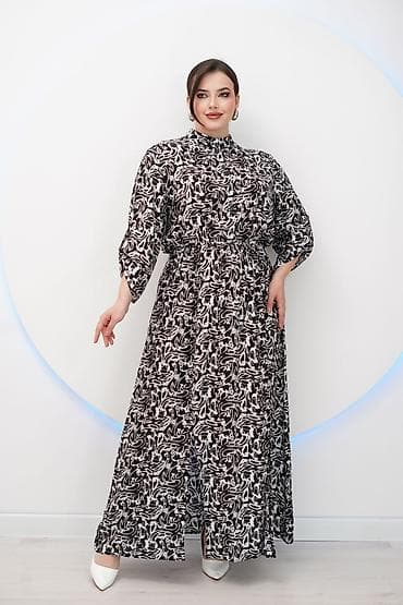 Женская одежда: Повседневное платье, Made in KG, Лето, Длинная модель, Платье-рубашка, 3XL, L, XL — 5