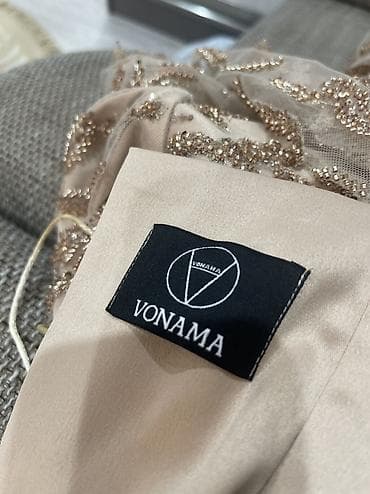 бисер бусы: Вечернее платье, А-силуэт, Длинная модель, Атлас, С рукавами, С пайетками — 7