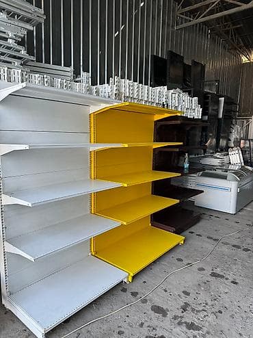 Витрины, стеллажи, полки торговые металлические б/у, полка магазинная