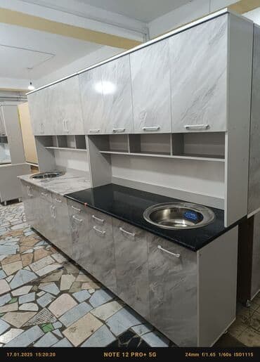 буфет для кухни недорого: Ашкана гарнитуру, Жаңы, түсү - Ак, ДСП, Акысыз жеткирүү — 12