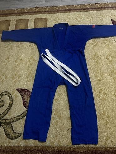 mma перчатки: Кимоно (ги) для бразильского джиу-джитсу/дзюдо, синего цвета с белым — 1