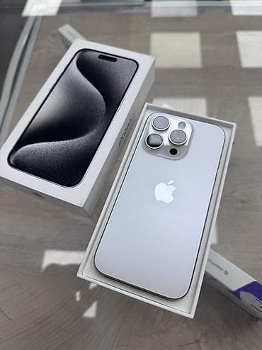 IPhone 15 Pro, Б/у, 256 ГБ, White Titanium, Коробка, 86 % — 1