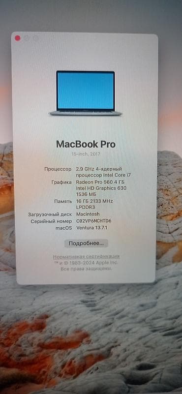 a03 core: Ноутбук, Apple, 16 ГБ ОЭТ, Intel Core i7, 15.4 ", Колдонулган, Жумуш, окуу үчүн, эс тутум SSD — 4