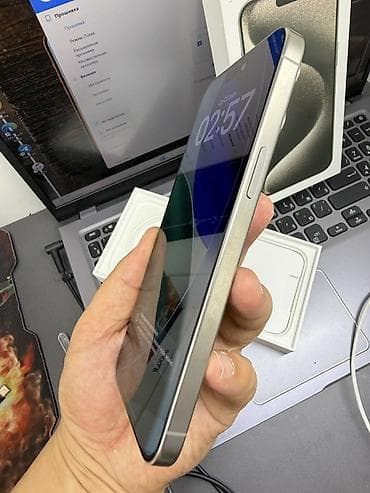 iphone 8s: IPhone 15 Pro Max, Б/у, 512 ГБ, Natural Titanium, Коробка, 84 % — 4
