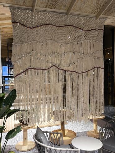 ваза индия: Макраме-панно и декоративные листья для интерьера. - Ручное плетение — 5