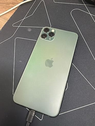 IPhone 11 Pro Max, Б/у, 256 ГБ, Matte Midnight Green, Чехол, Кабель, Коробка