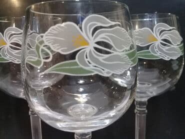 куда можно сдать хрустальную посуду: Богемское стекло. Ирисы. Чехословакия 1980- гг. Комплект (креманки 6 — 2