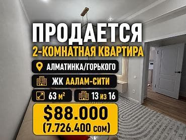 2 комнаты, 63 м², Технопарк Элитка, 13 этаж, Свежий ремонт