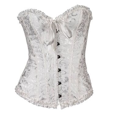 чачы casio: Бюстье! Женский атласный корсет со шнуровкой на спине + Размер — 1