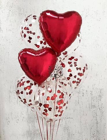Гирлянды: Воздушные шары «Сердца» — готовые композиции для романтического декора — 2