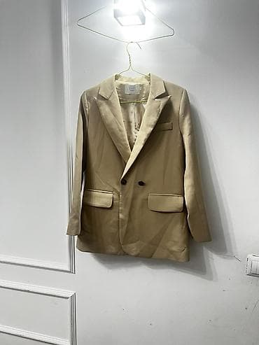 бежевые мужские куртки: Классический бежевый пиджак Турецкий бренд - Крой: однобортный — 3