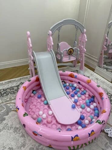 Другие товары для детей: Детский игровой комплект 3-в-1: - горка с бортиками и широкими — 1