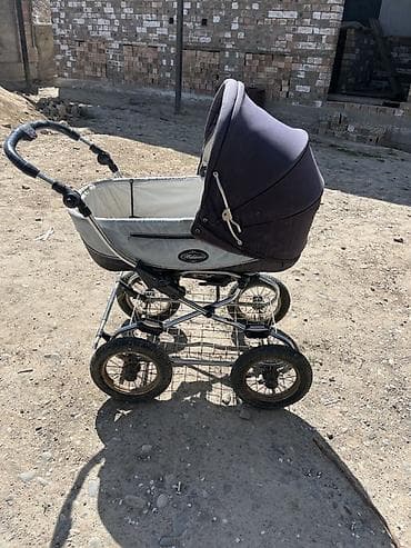 Классическая коляска-люлька на больших колесах - Просторная жёсткая — 1