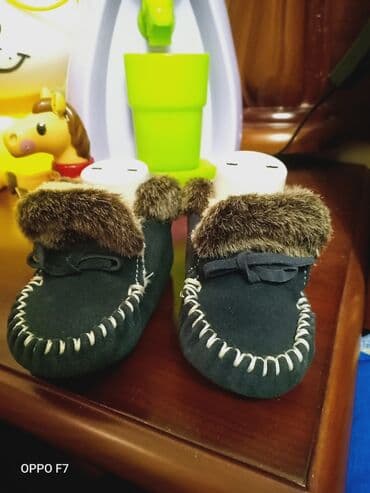 джинсы голубые: Детская обувка ) пинетки! Натуральная замша, овчинка!Мех! Новые — 1